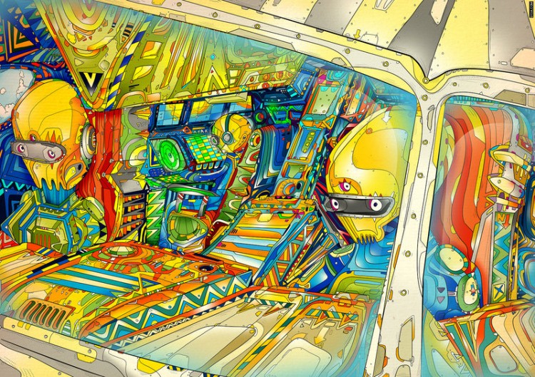 beware of the friendly bomber by beaucoupzero d2xztoy1 750x529 Stellar Freestyle Illustrations by Matei Apostolescu