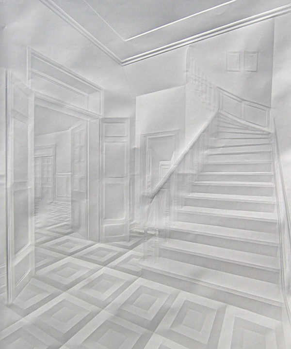 Illustrations Made by Folding And Unfolding Pieces of Paper folded paper art simon schumbert enpundit 4 Illustrations Made by Folding And Unfolding Pieces of Paper