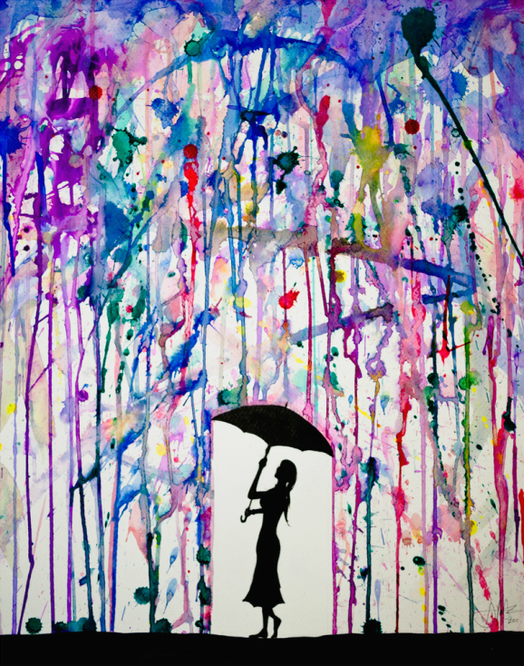 Colorful Dripping Wet Ink Drawings marc allante ink drawings Colorful Dripping Wet Ink Drawings