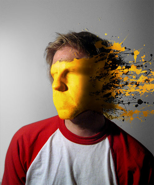 Cool Photo Manipulations With Photoshop mold paint splatter face photoshop Cool Photo Manipulations With Photoshop