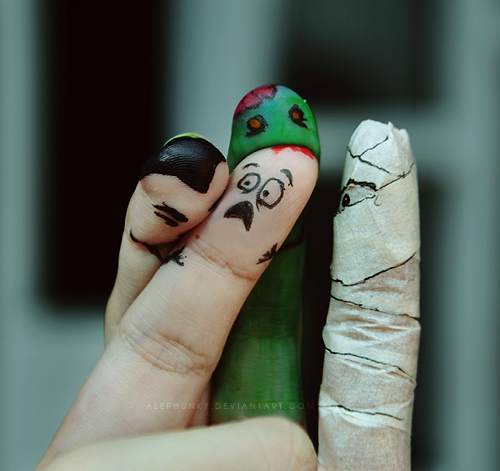 Action Fingers By Alephunky trick or treat1 Action Fingers By Alephunky