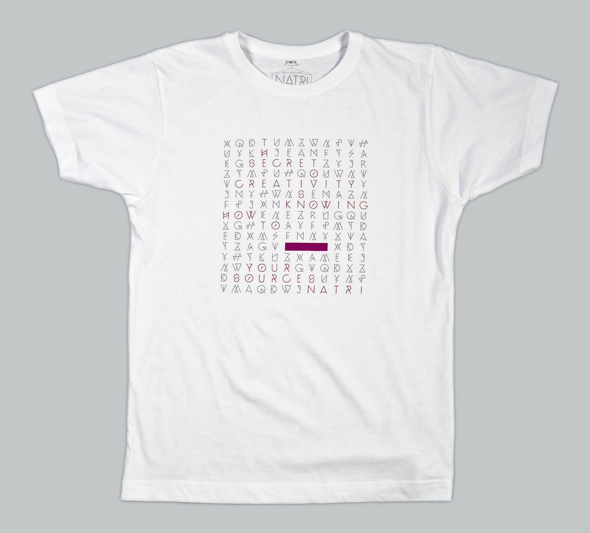 08 natri word search white NATRI   Shirt Label   word search   white shirt