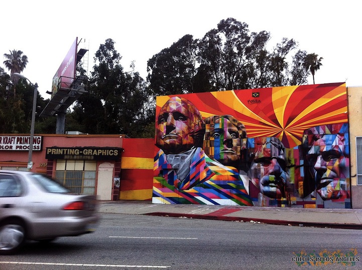  L.A.s Giant Mount Rushmore Street Mural