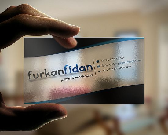 20+ Examples of Stunning and Transparent Business Card Design Furkanfidan 20+ Examples of Stunning and Transparent Business Card Design