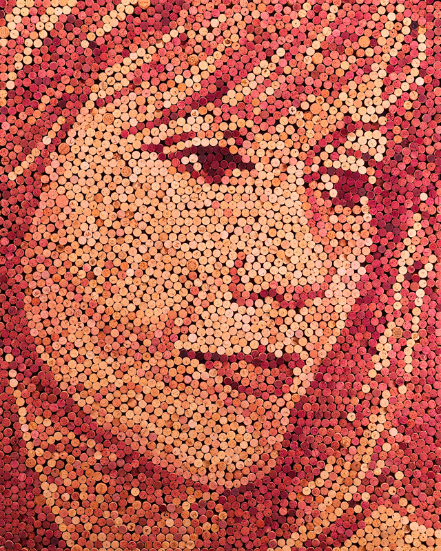 New Portrait Made of 3,621 Recycled Wine Corks Gundersen1 New Portrait Made of 3,621 Recycled Wine Corks