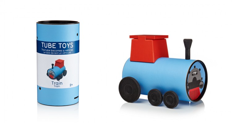 Tube Toys Train1 Oscar Diaz 750x399 Tube Toys, a clever packaging that is the toy itself