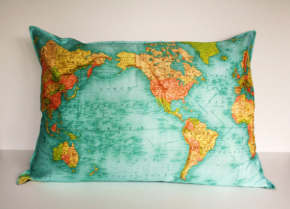 CREATIVE WORLD MAPS YOUR INSPIRATION World Map Cushion 1 CREATIVE WORLD MAPS YOUR INSPIRATION