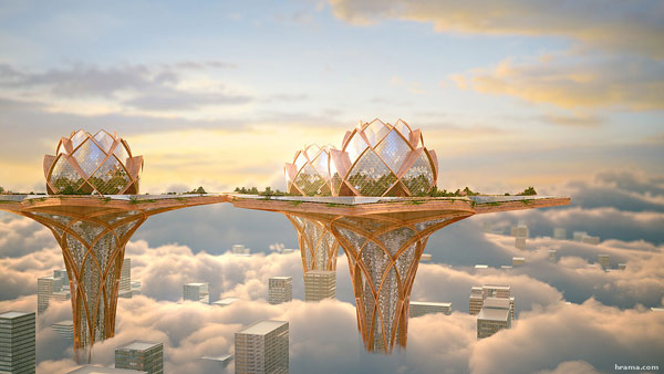 Lotus Inspired Skyscrapers City in the Sky by Megatropolis c03d5 sky city megatropolis02 Lotus Inspired Skyscrapers City in the Sky by Megatropolis