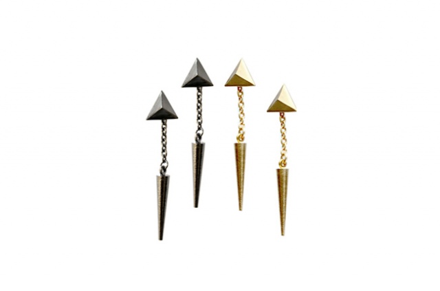 The Future 70s Collection by TomTom pyramid spike earrings The Future 70s Collection by TomTom