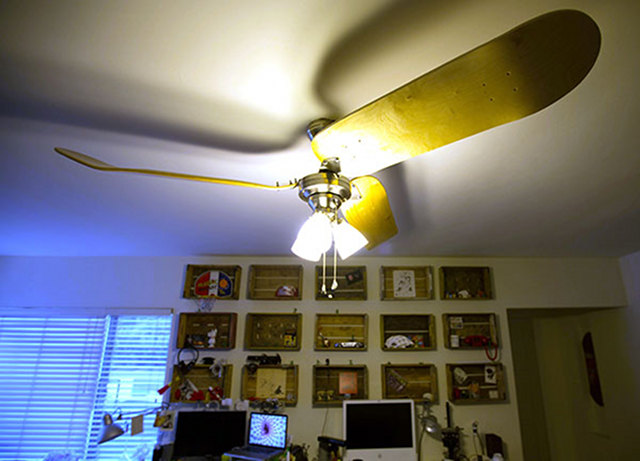 Skateboard Deck Ceiling Fan skateboard fan 1 Skateboard Deck Ceiling Fan