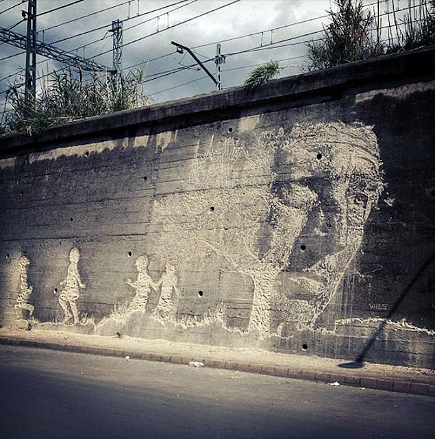 vhils girona spain 01 Streetart: New VHILS Mural in Spain