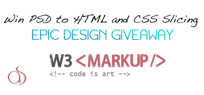 Win PSD to HTML and CSS Slicing from W3 Markup.com win psd to html and css slicing from w3 markup free design giveaway 2012 407x190 Win PSD to HTML and CSS Slicing from W3 Markup.com