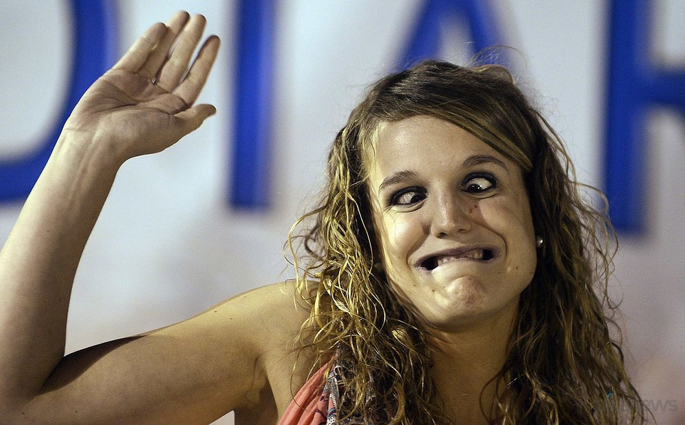 043 Pulling Faces at Spains Ugly Competition