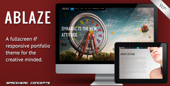 Ablaze Responsive Fullscreen WordPress Theme 1 15 New Premium Responsive Wordpress Theme
