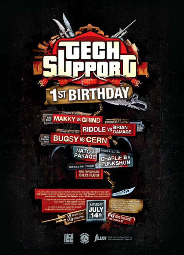 TechSupport Birthday Gig Flyer Designs Fresh and Sizzling   Inspiration for Designers