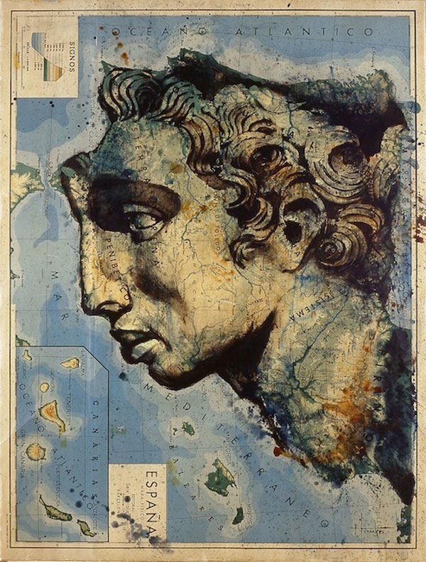 Atlas: Acryl Paintings on Maps by Fernando Vicente atlas paintings 02 Atlas: Acryl Paintings on Maps by Fernando Vicente