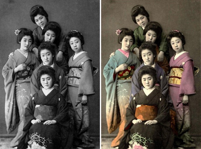 colouring 3 Coloring old, black and white photo in Photoshop   25 Best Photoshop Works