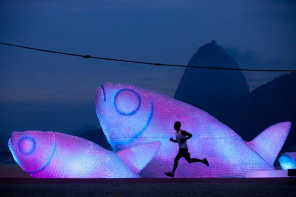  Fish Sculptures Made From Recycled Plastic Bottles