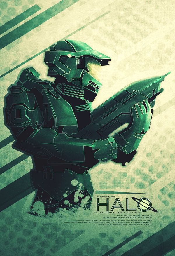 Illustrated Video Game Posters halo film poster by ron guyatt d4abn9g Illustrated Video Game Posters