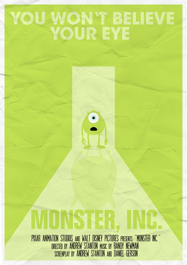 Alternative minimalistic Movie Poster monster incweb1 Alternative minimalistic Movie Poster