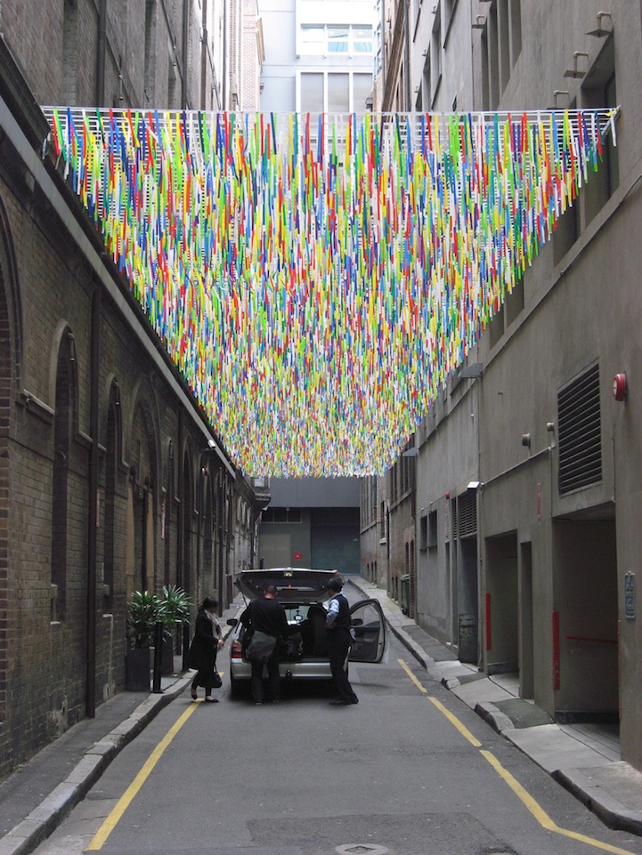 Gorgeous Rainbow Ceiling Brightens Sydney Laneway nike savvas Gorgeous Rainbow Ceiling Brightens Sydney Laneway