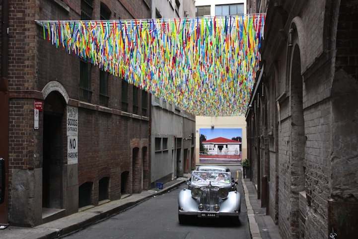 Gorgeous Rainbow Ceiling Brightens Sydney Laneway nike savvas03 Gorgeous Rainbow Ceiling Brightens Sydney Laneway
