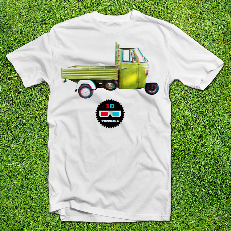 vintage 2ruote ape Ape truck 3D t shirt