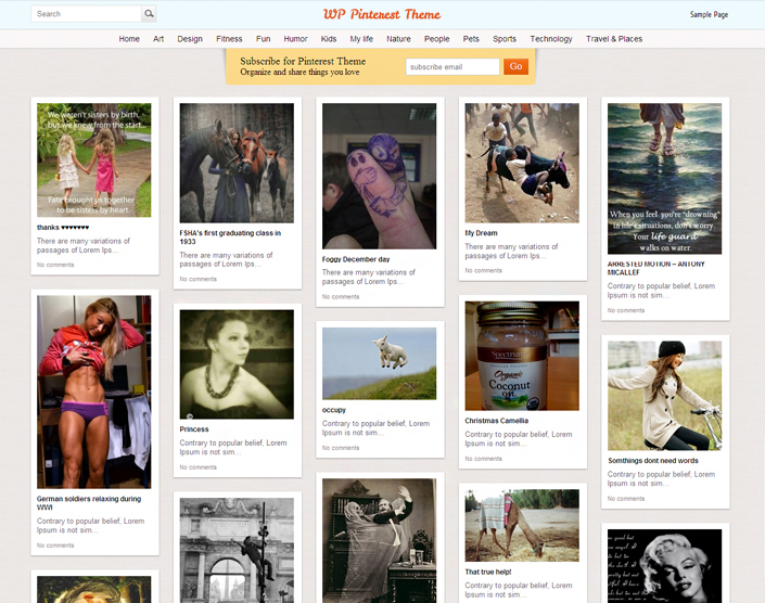 A Bunch of WordPress Pinterest Themes wp Pinterest theme A Bunch of WordPress Pinterest Themes