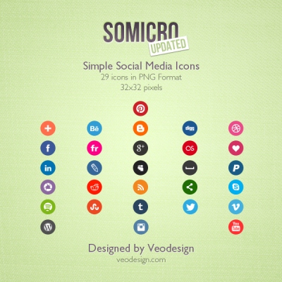 01 social media icons with pinterest Free Social Media Icons Set with Pinterest Icon