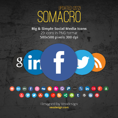 02 social media icons with pinterest Free Social Media Icons Set with Pinterest Icon