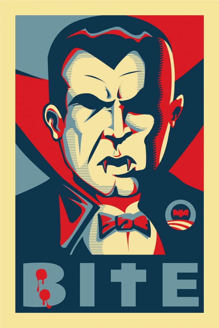 Scary Vector Poster Dracula Bite Obama hope style by 4gottenlore 750x1125 Scary Vector Poster