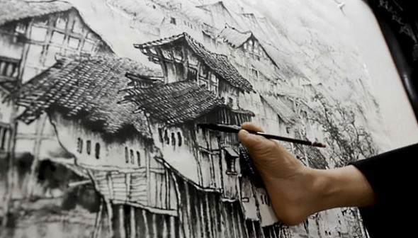 Armless Painter Inspirational Armless Painter 5 590x336 Armless Painter