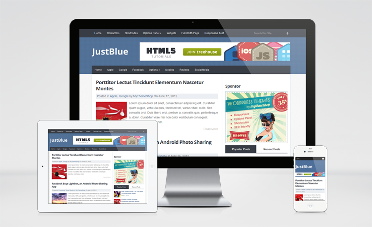 JustBlue: Free Premium Responsive WordPress Theme JustBlue WordPress theem by MyThemeShop JustBlue: Free Premium Responsive WordPress Theme