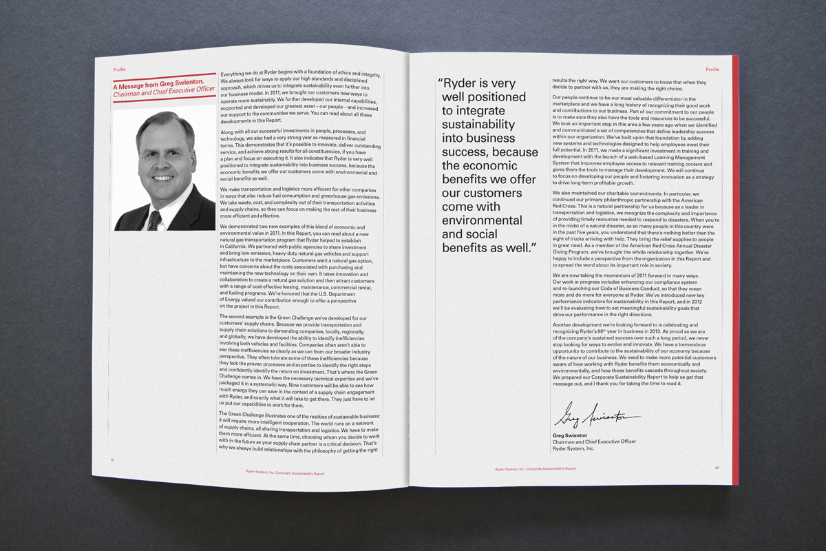 Spread112 Ryder Sustainability Report