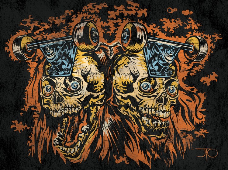 Jeff Owens aka JTO Pop Culture Patterns and Paintings WWA noise JTO SKULLTRUX 750x562 Jeff Owens aka JTO Pop Culture Patterns and Paintings