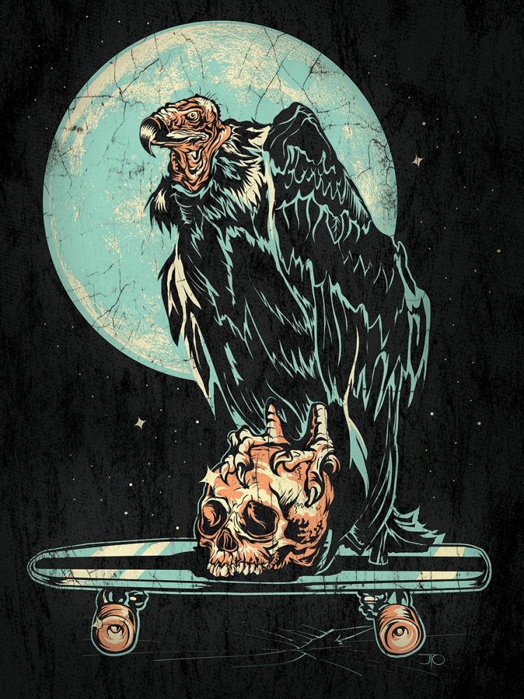 Jeff Owens aka JTO Pop Culture Patterns and Paintings WWA noise JTO print skullvulture 750x1000 Jeff Owens aka JTO Pop Culture Patterns and Paintings