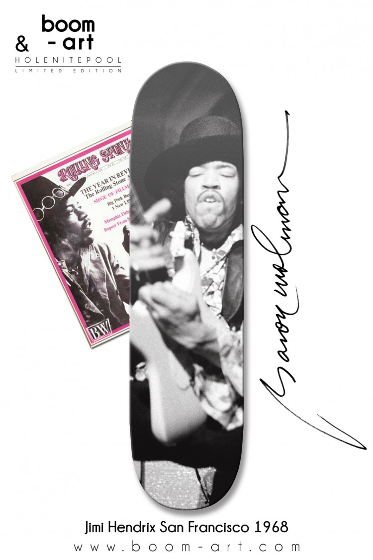 Baron Wolman Sk8 box Summer of Love Limited skateboard bw hendrix1 750x1125 Baron Wolman Sk8 box Summer of Love Limited skateboard