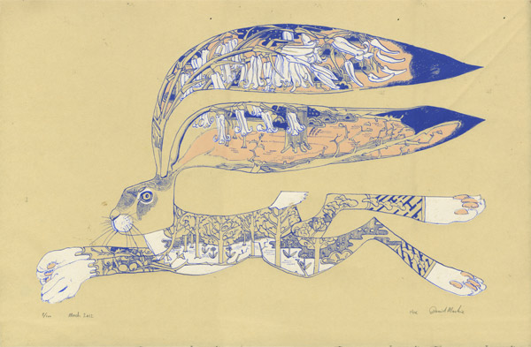 Hare Screen Print by Daniel Mackie hare silkscreen print Hare Screen Print by Daniel Mackie