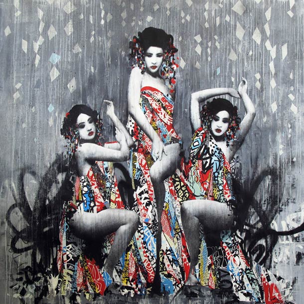 hush geisha street art 12 Geisha Street Art   The art of HUSH