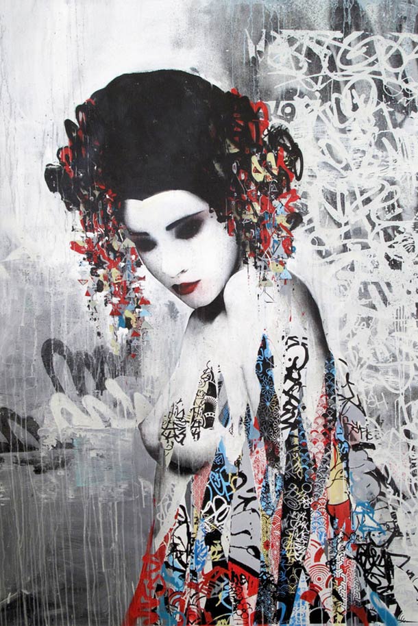 hush geisha street art 9 Geisha Street Art   The art of HUSH