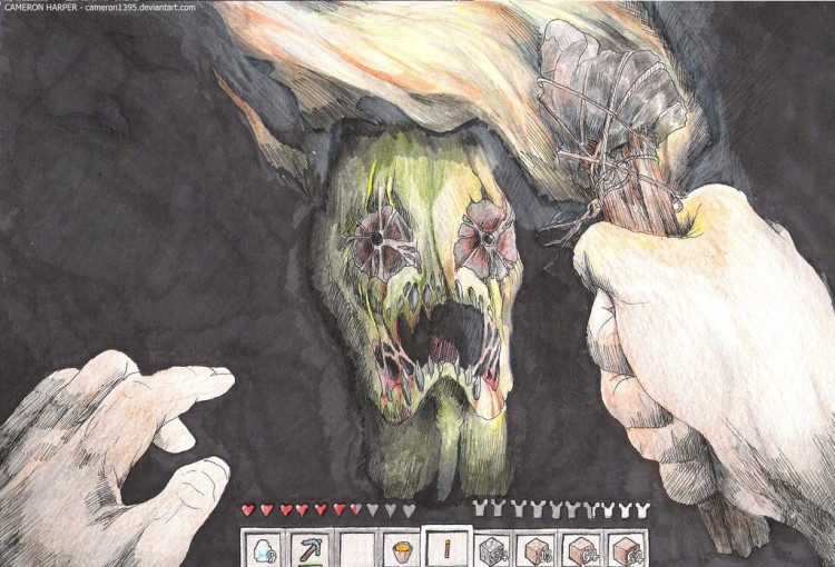 Epic Minecraft Art minecraft creeper fps drawing illustration art 750x510 Epic Minecraft Art