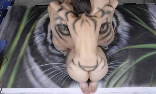 body paint tiger