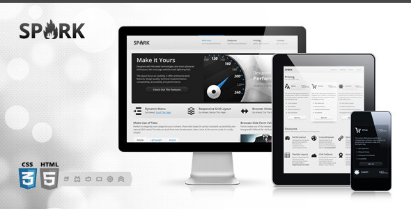 15 Premium Single Page WordPress Themes 01 spark responsive html5 wordpress template corporate website preview large preview11 15 Premium Single Page WordPress Themes