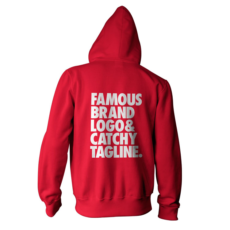 Famous Brand Logo and Catchy Tagline Unisex Fleece Zip Hoodie by WORDS BRAND™ FAMOUS BRAND LOGO ZIP HOODIE 750 Famous Brand Logo and Catchy Tagline Unisex Fleece Zip Hoodie by WORDS BRAND™