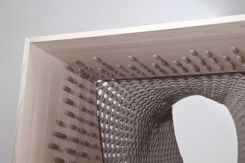 Experimental furniture design with textiles Kata Monus Kata Monus experimental ashwood storage unit 4 Experimental furniture design with textiles Kata Monus