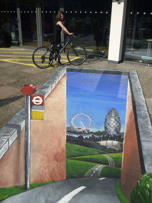 Greatest Street Art Painting London this way. Bath England Greatest Street Art Painting