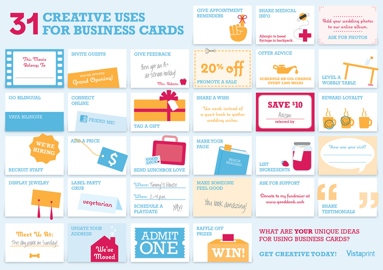 buss cards 31 Creative Uses For Business Cards [Infographic]