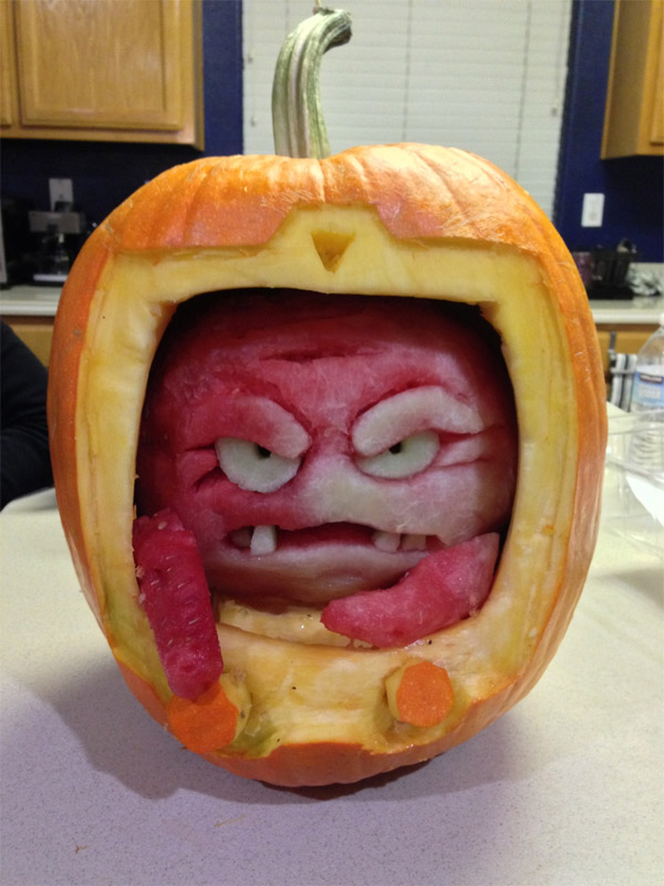 TMNT’s Krang Pumpkin And Watermelon Carving krang pumpkin 1 TMNT’s Krang Pumpkin And Watermelon Carving