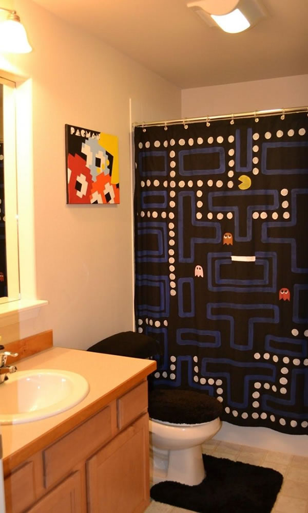 Pac Man Shower Curtain pac man shower curtain Pac Man Shower Curtain