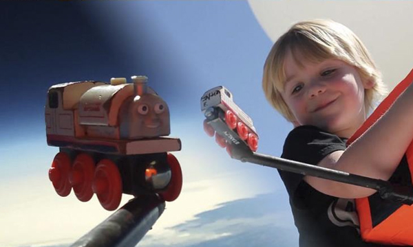 A Father Sends His Son’s Toy Train Into Space toy train in space 5 A Father Sends His Son’s Toy Train Into Space